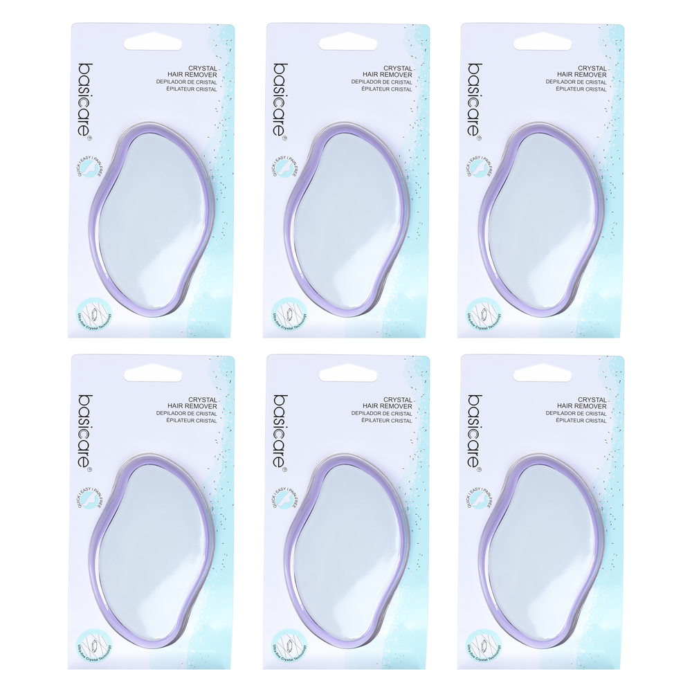 Basicare Crystal Hair Remover Pain Free Exfoliating Tool 6 Pack Bundle