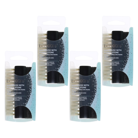 Basicare Nail Brush Natural Bristles with Pumice Stone 4 Pack Bundle