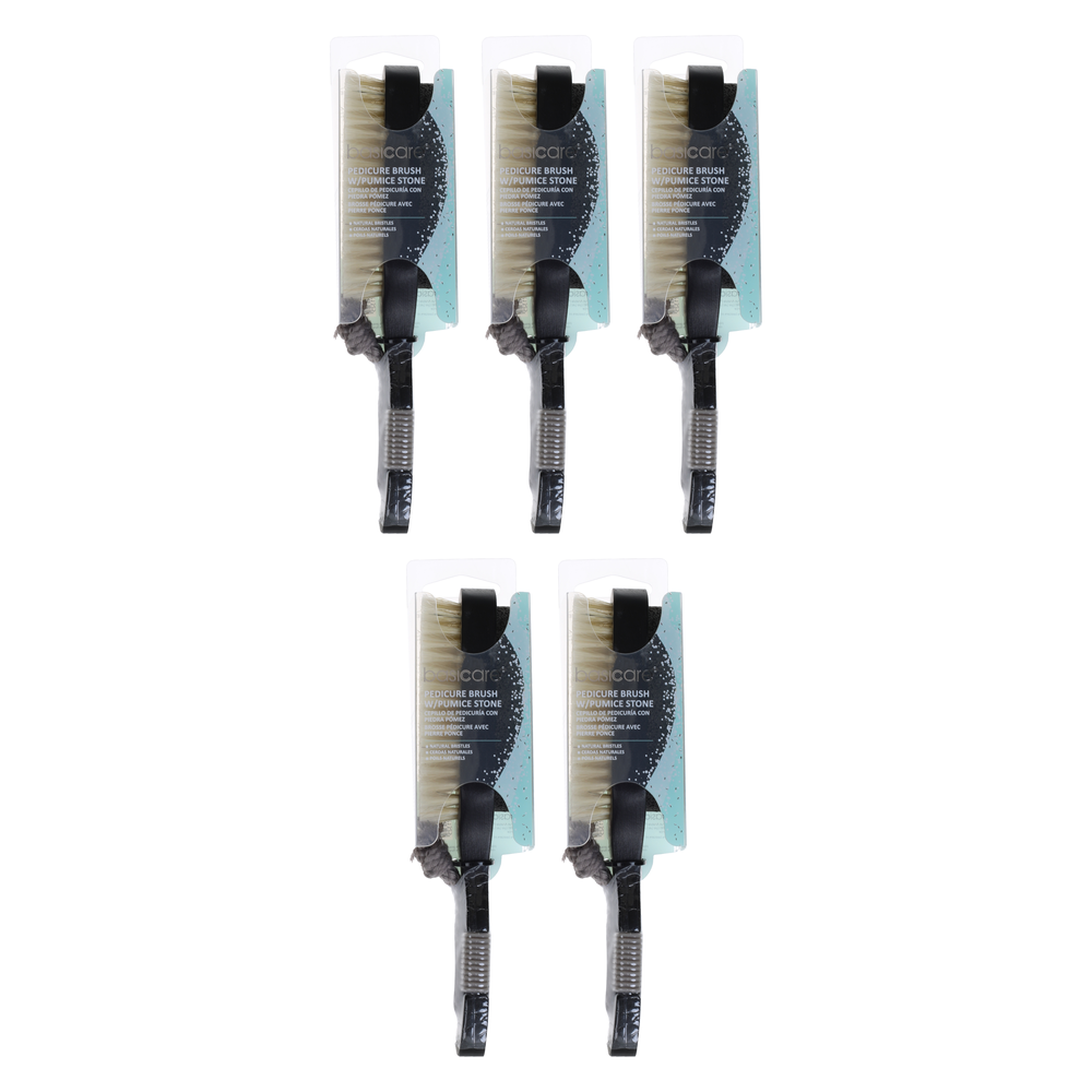 Basicare Pedicure Brush Natural Bristles Pumice Stone Bundle of 5