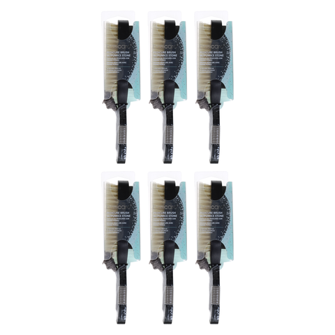 Basicare Pedicure Brush Natural Bristles with Pumice Stone Bundle 6 Pack