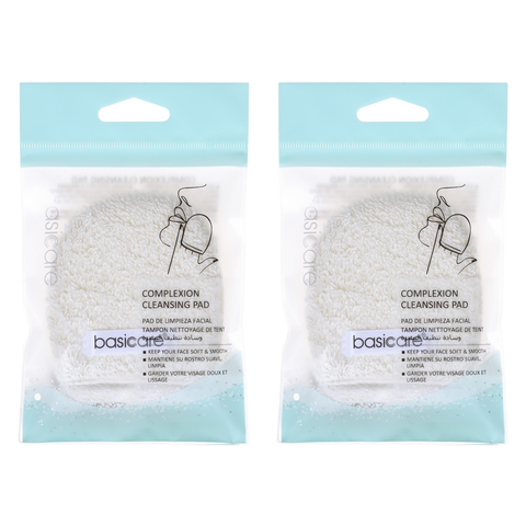 Basicare Complexion Cleansing Pad 7.5cm by 8.8cm 2 Pack Gentle Exfoliating