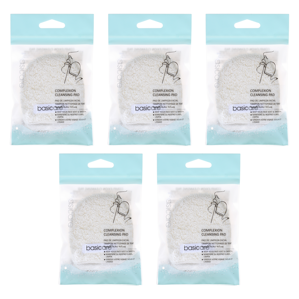 Basicare Complexion Cleansing Pad 7.5cm x 8.8cm Bundle of 5