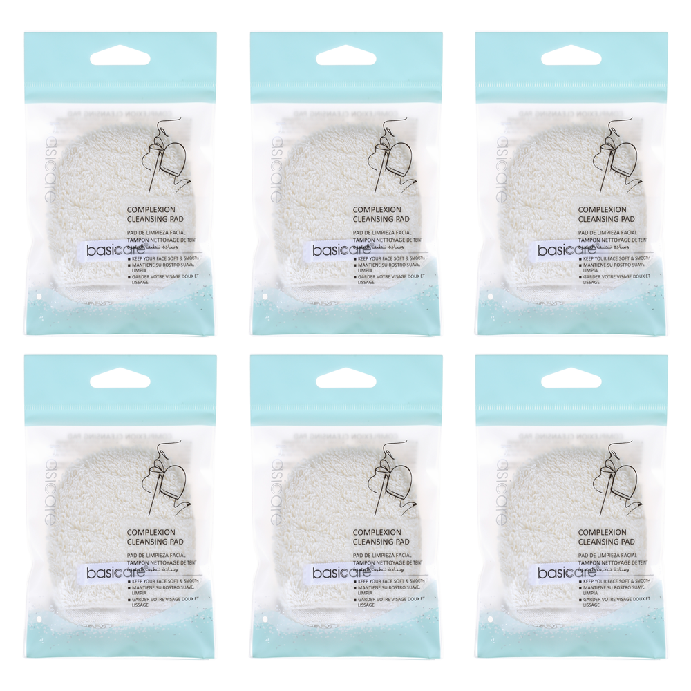 Basicare Complexion Cleansing Pad 7.5cm by 8.8cm Bundle of 6