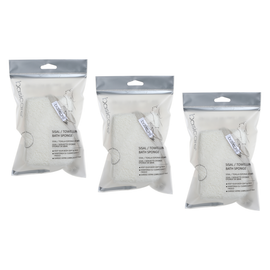 Basicare Sisal Towelling Bath Sponge Pack of 3 Natural Exfoliating Sponges