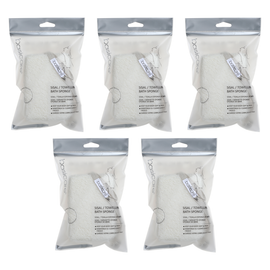 Basicare Sisal Towelling Bath Sponge 5 Pack Natural Exfoliating Cleansing Tool