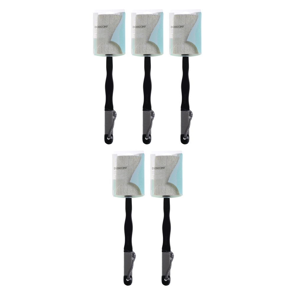 Basicare Dual Loofah Back Brush Detachable Handle 41cm Bundle of 5
