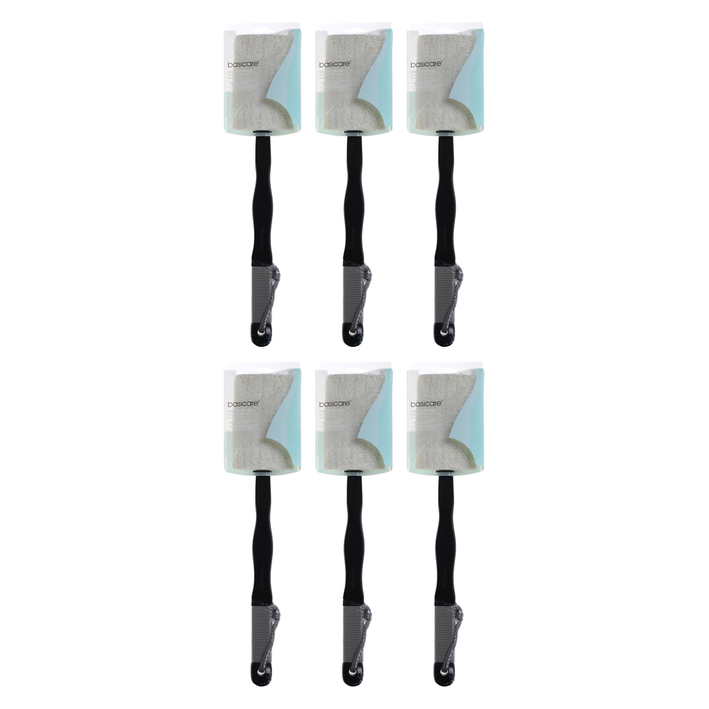 Basicare Dual Loofah Back Brush Detachable Handle 41cm Bundle of 6