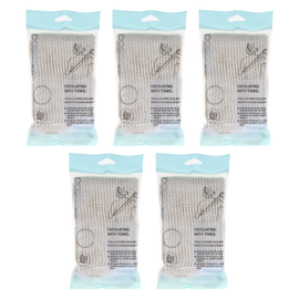 Basicare Exfoliating Bath Towel 30cm x 100cm Bundle of 5