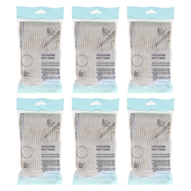 Basicare Exfoliating Bath Towel 30cm x 100cm Bundle of 6