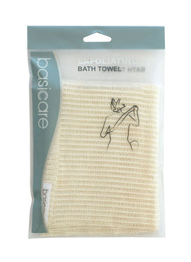 Basicare Exfoliating Bath Towel 30cm x 100cm Deep Cleansing Body Scrubber
