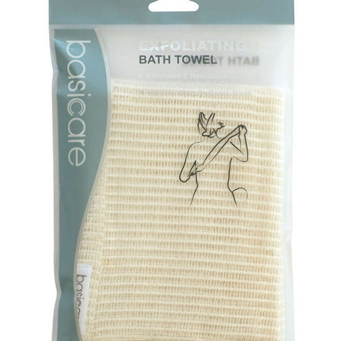 Basicare Exfoliating Bath Towel 30cm x 100cm Deep Cleansing Body Scrubber