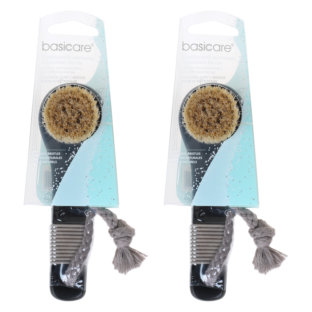 Basicare Complexion Massage and Cleansing Brush 13cm Pack of 2 for Glowing Skin