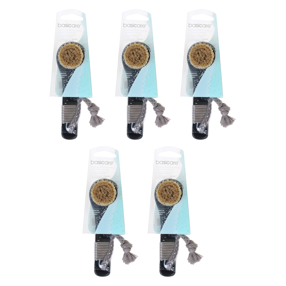 Basicare Complexion Massage Cleansing Brush 13cm Bundle of 5 For Glowing Skin