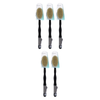 Basicare Wooden Bath Brush 41cm Long Handle Natural Bristles Bundle of 5
