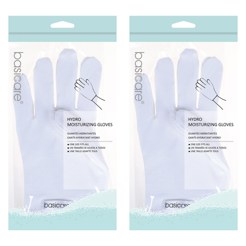 Basicare Hydro Moisturising Gloves White Overnight Hand Softening Treatment x 2