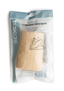 Basicare Natural Loofa Sponge with Rope 12.5cm for Shower and Bath