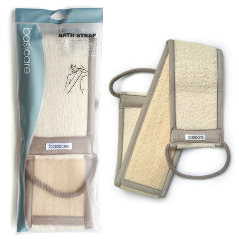 Basicare Back Strap Loofah Towelling Exfoliating Shower Body Scrub