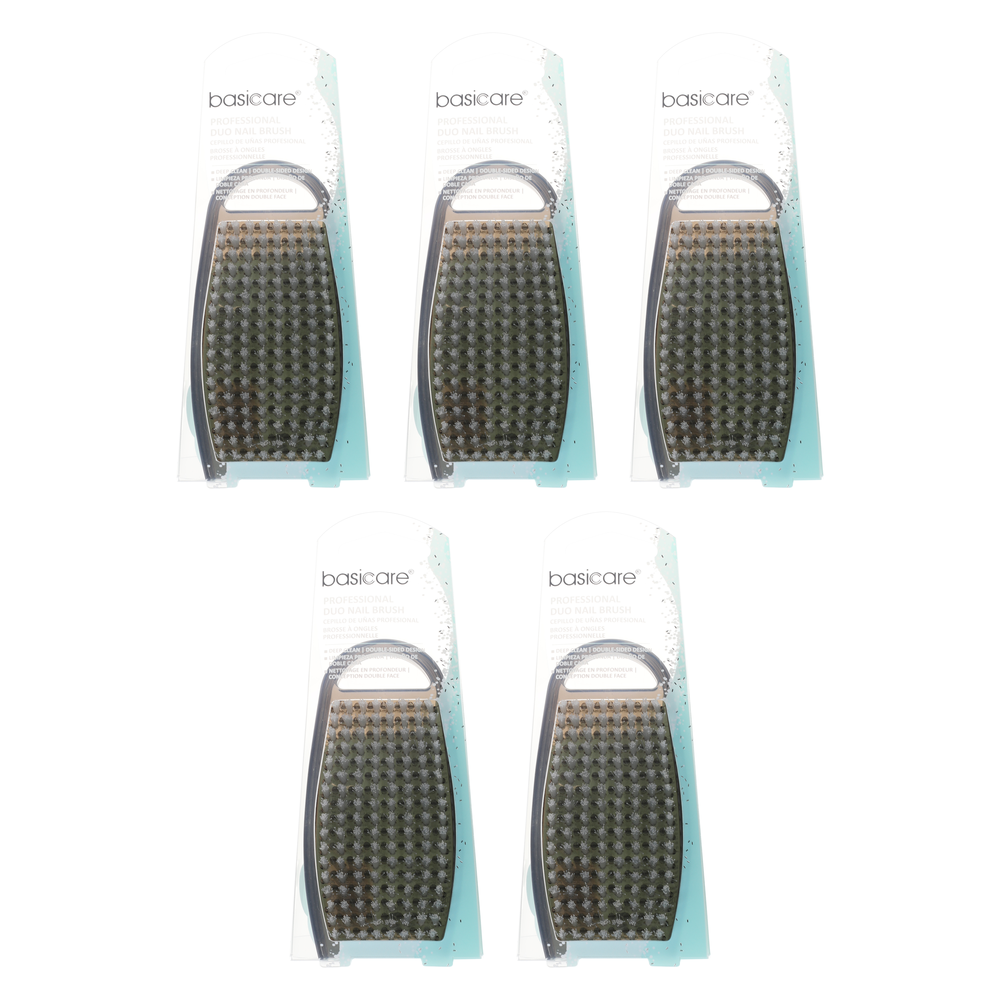 Basicare Double Sided Nail Brush Nylon Bristles 5 Pack