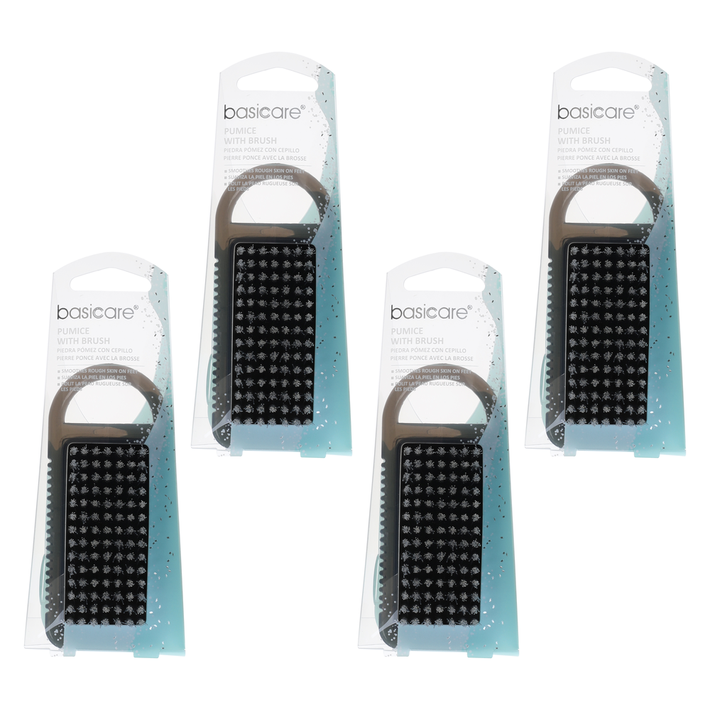Basicare Pumice Stone With Nail Brush 9.5cm Pack of 4