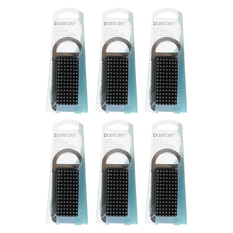 Basicare Pumice Stone With Nail Brush 9.5cm Pack of 6 Bundle