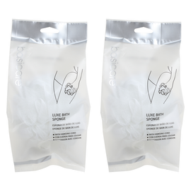 Basicare Luxe Exfoliating Bath Sponge Round Aria 2 Pack Natural Body Loofah