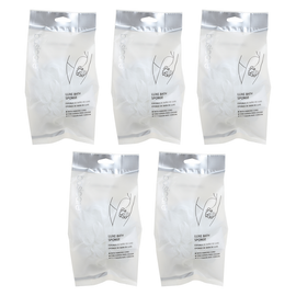 Basicare Luxe Bath Sponge Round Aria Bundle of 5 Exfoliating Body Sponges