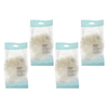 Basicare Luxe Bath Sponge Beige Bundle of 4 Hanging Cord Exfoliating
