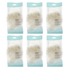 Basicare Bundle of 6 Luxe Bath Sponge Beige Hanging Cord Exfoliating