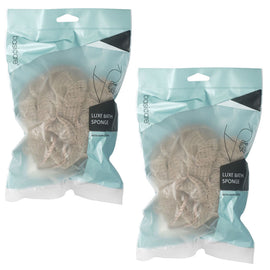 Basicare Luxe Bath Sponge with Hanging Cord Exfoliating Body Cleansing x2