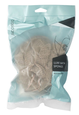Basicare Luxe Bath Sponge with Hanging Cord Exfoliating Body Cleansing Tool