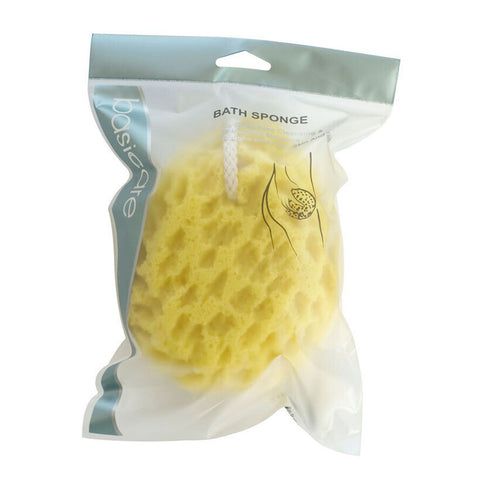 Basicare Sea Sponge Shaped Bath Sponge with Hanging Cord for Gentle Cleansing