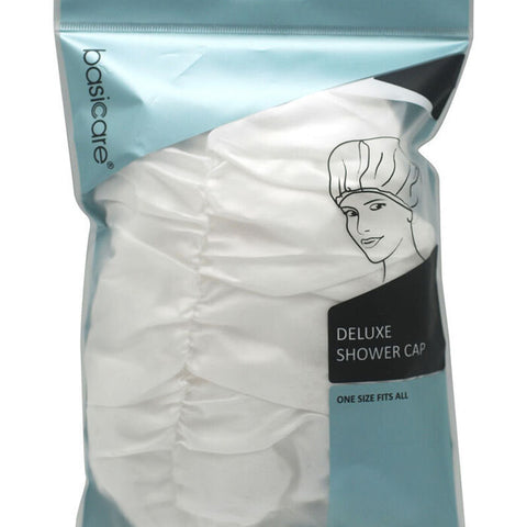 Basicare Luxury Shower Cap Adult Reusable Waterproof Comfortable Hair Protection