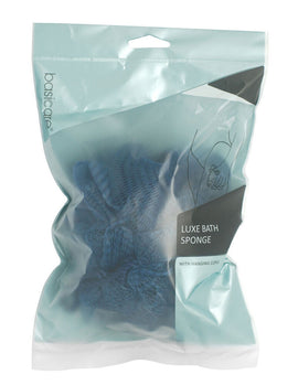 Basicare Luxe Bath Sponge Blue with Hanging Cord Gentle Exfoliating Body Care