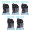 Basicare Deluxe Shower Cap Blue White Dots Bundle of 5 Reusable Waterproof