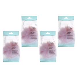 Basicare Luxe Bath Sponge Pink Bundle of 4 Soft Exfoliating Shower Sponge
