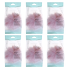 Basicare Luxe Bath Sponge Pink Bundle of 6 Hanging Cord Soft Exfoliating