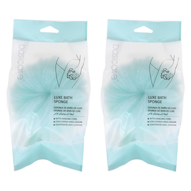 Basicare Luxe Bath Sponge Cream Exfoliating Shower Tool with Hanging Cord x2