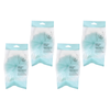 Basicare Luxe Bath Sponge Cream Hanging Cord 4 Pack Exfoliating Shower Sponge