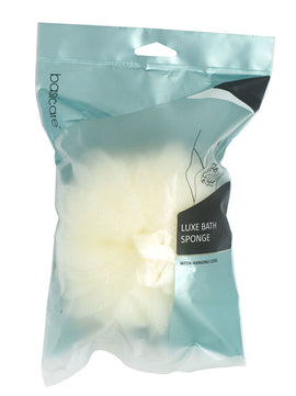 Basicare Luxe Bath Sponge Cream with Hanging Cord Exfoliating Shower Tool