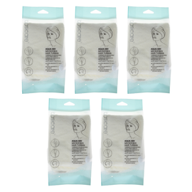 Basicare Aqus Dry Microfiber Hair Turban 5 Pack Lightweight Super Absorbent