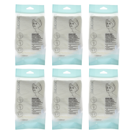 Basicare Aqus Dry Microfiber Hair Turban Bundle of 6 Quick Dry Lightweight