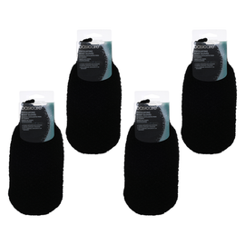 Basicare Exfoliating Body Gloves White Purple Dots Bundle of 4