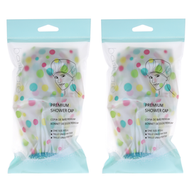 Basicare Deluxe Reusable Waterproof Shower Cap One Size 2 Pack