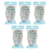 Basicare Deluxe Shower Cap Reusable Waterproof One Size Bundle of 5