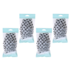 Basicare Deluxe Shower Cap Clear Black Dots Reusable One Size 4 Pack