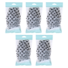 Basicare Deluxe Shower Cap Clear Black Dots Reusable One Size Bundle of 5