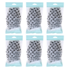 Basicare Deluxe Shower Cap Clear Black Dots Reusable One Size Bundle of 6