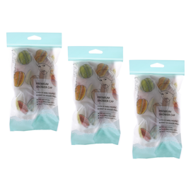Basicare Deluxe Shower Cap Macaron Reusable Waterproof One Size 3 Pack