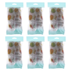 Basicare Deluxe Shower Cap Macaron Bundle of 6 Reusable Waterproof One Size