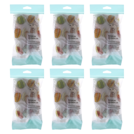 Basicare Deluxe Shower Cap Macaron Bundle of 6 Reusable Waterproof One Size